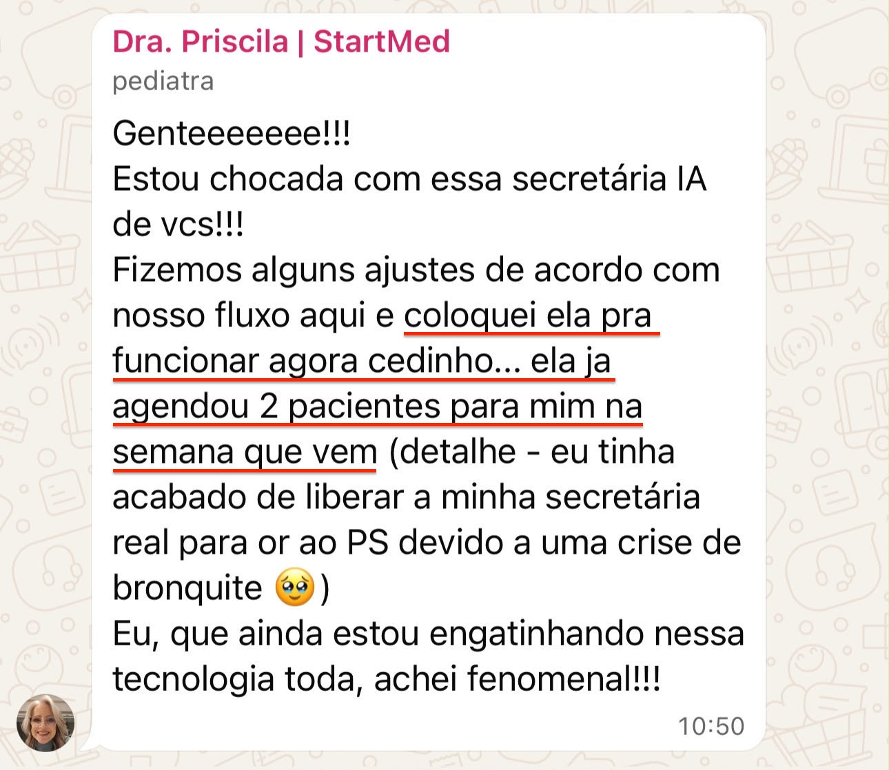 Depoimento da Dra. Priscila
